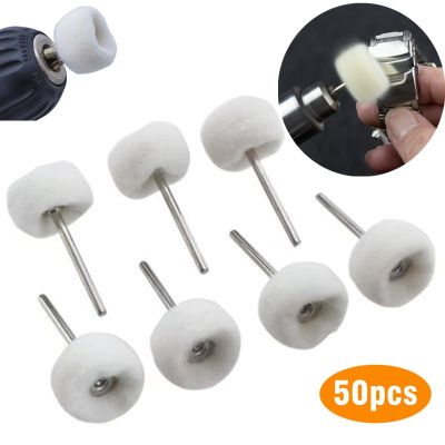 50Pcs Mini grinding sanding head abrasive disc felt 3mm Shank buffing wheels metal Polish Brush Drill Rotary Tool Accessories Cleaning Tools