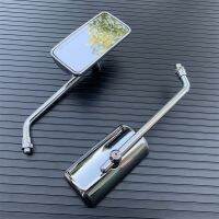 10Mm Retro Rectangle Metal Motorcycle Rearview Side Mirrors Chrome Universal For Honda Retroviseur Motorcycle Accessories