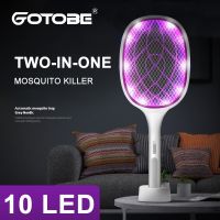 Two-in-One 10 LED Trap Mosquito Killer Lamp 3000V Electric Bug Zapper USB Rechargeable Summer Fly Swatter Trap Flies Insect