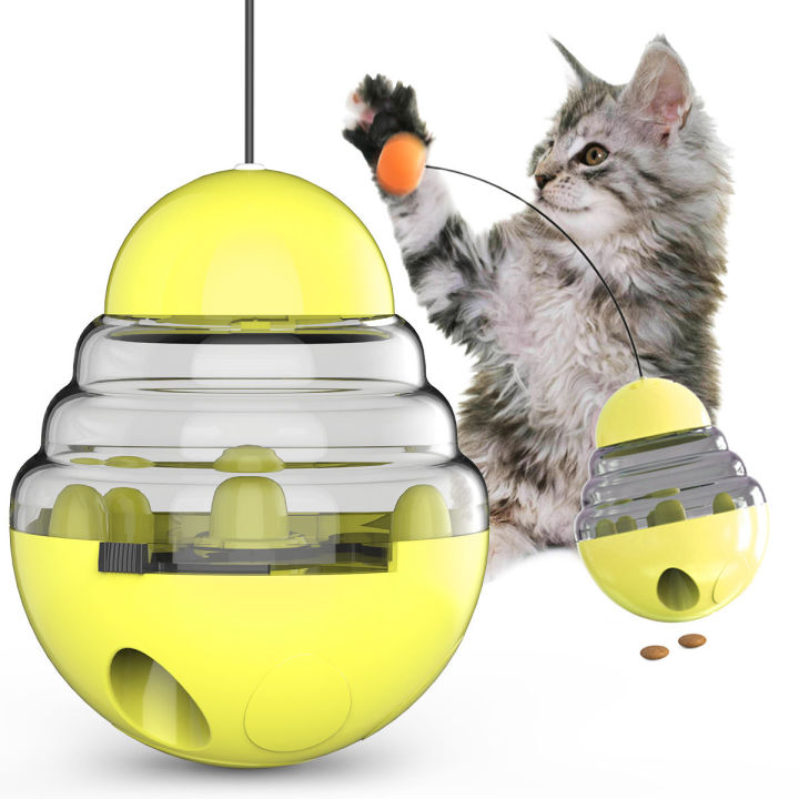 ของเล่นแมว-รุ่นลูกข่างแมว-tc03-มีบอลตกแมว-cat-treat-tumbler-toy
