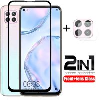 2 IN 1 tempered glass for huawei p40 lite p40 lite e p50 camera lens protector full cover protective glass for huawei p40 lite e