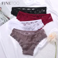 FINETOO Lace Panties Sexy Low-rise Brazilian Underwear Fashion Lattice Transparent Underpants M-2XL Sexy Panty Lingerie