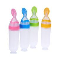 Baby Silicone Squeezing Feeding Bottle Newborn Baby Training Spoon Supplement Feeder Safe Useful Tableware For Kids Bowl Fork Spoon Sets