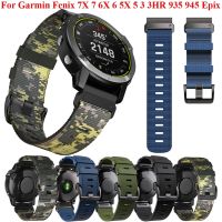 ◘▪ 26 22mm Nylon Watch Band Straps For Garmin Fenix 6X 6 7X 7 EPIX Easyfit Wristband Fenix 5X 5 3 3HR Tactix 7 Smartwatch Bracelet