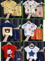 ?พร้อมส่ง?ชุดเชทเด็กแฟชั่รน ชุดเสื้อ+กางเกง ลายยกำลังฮิต ลายเข้าใหม่