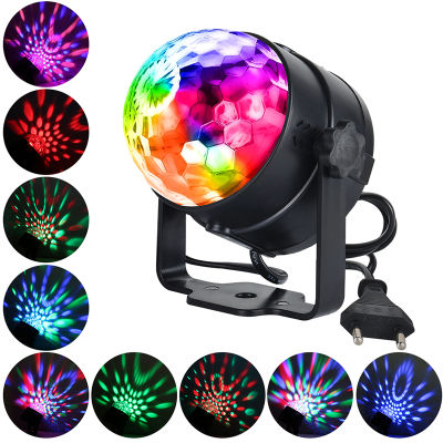 3W Sound Activated Rotating Disco Ball Light Colorful LED DJ Stage Lights Laser Projector Party lamp For Home KTV Bar Xmas Decor