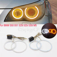 SMD ผ้าฝ้าย LED Angel Eyes สีขาวและสีเหลือง DRL Kit สำหรับ BMW E61 550i 520i 525i 530i E60 M5 Pre LCI 2003 2004-2007