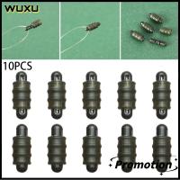 WUXU 10pcs ร้อน อุปกรณ์จับปลาคาร์พ เปลี่ยนความยาวเบ็ด ช็อกทันที ลูกปัดขั้ว เครื่องป้อนตกปลา ลูกปัดขั้วต่ออุปกรณ์ตกปลา รางยึดสาย