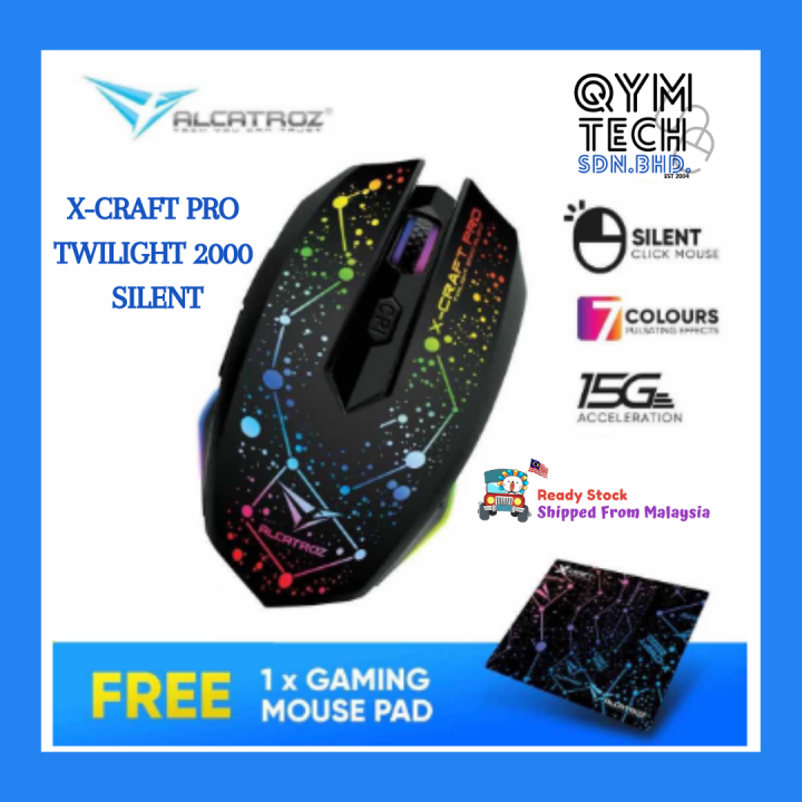ALCATROZ XCRAFT PRO TWILIGHT 2000 SILENT WIRED GAMING MOUSE Lazada