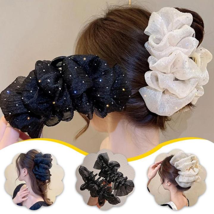 fashion-headwear-stylish-hair-claw-double-sided-gauze-bow-elegant-hair-claw-women-headwear-large-hair-clips