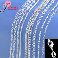 Top Quality 925 Sterling Silver Chain Necklace with Lobster Clasps fit Men Women Pendant 10 Designs Style16-30 Inch