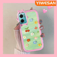 YIWESAN เคสสำหรับ Xiaomi Redmi 10 5G Redmi Note 11E 5G Redmi 11 Prime 5G เคสภาพวาดสีน้ำมันแฟชั่นเชอร์รี่ดอกไม้สีสันสดใสกล้องมอนสเตอร์ตัวน้อยนิ่มสำหรับเลนส์ซิลิโคนใสเคสป้องกันกันกระแทกแบบใสง่าย