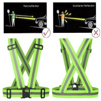 Reflective Safety Vest belt high visibility Reflective elasticated Strip Blue Red fluorescent Orange Lime Green waistcoat belt