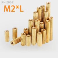 50/20pcs M2xL L 3mm to 38mm 2mm Thread Brass Round Standoff Spacer Female Female M2 Brass Threaded Spacer