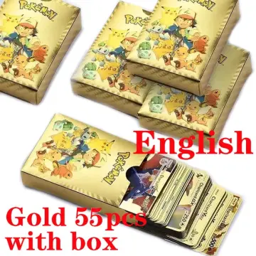 55pcs New Cards Metal Gold Silver Vmax GX Card Box Charizard Pikachu Rare  Collection French Spanish Battle Trainer Card - Realistic Reborn Dolls for  Sale