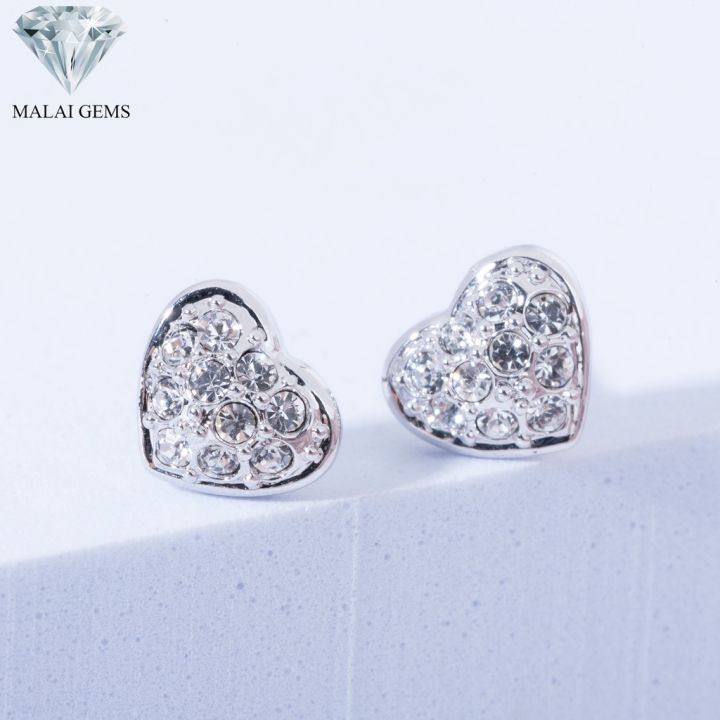 malai-gems-ต่างหูเพชร-เงินแท้-silver-925-เพชรสวิส-cz-เคลือบทองคำขาว-รุ่น11007368-แถมกล่อง-ต่างหูcz-ต่างหูเงินแท้