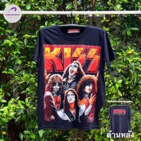 เสื้อยืดคอกลมแขนสั้น สกรีนหน้าหลัง KISS ผ้า TK ไม่ยับง่าย ใส่ได้ทั้งชายและหญิง เนื้อผ้าใส่สบาย