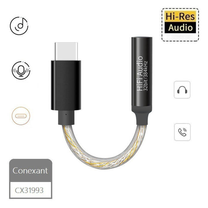 cx31993-usb-type-c-dac-ถึง3-5มม-แจ็ค16-32ohm-32b384khz-pcm-digital-audio-converter-สำหรับ-android-windows10-รองรับ-mic