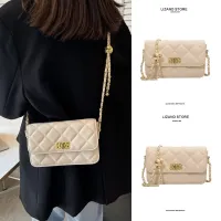 Western style versatile rhombus chain texture crossbody bag summer summer high-end niche small bag women 2023 new style 【JYUE】