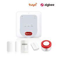 Tuya แอป GSM + Wifi Zigbee ไฟบ้านไร้สายอัจฉริยะระบบป้องกันการสัญญาณกันขโมยมือถือรีโมทควบคุมด้วยเสียงรองรับ Alexa Goolge Assitant