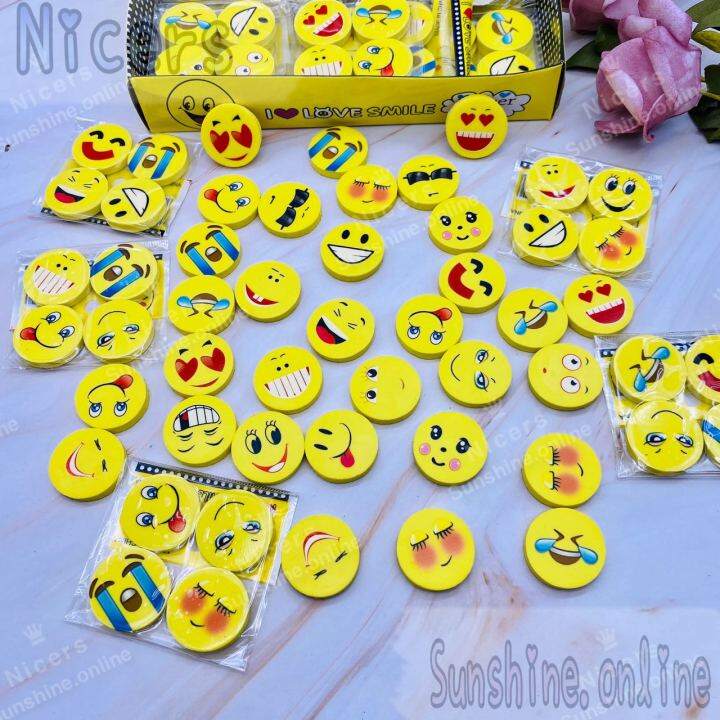 4pcs Set Mini Emoji Smiley Eraser Cute Erasers Lazada PH