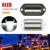 【LZ】◇♙◈  2pcs 6LED Car License Plate Lights 12-24V LED Side Marker 6500K Branco Sinal de Aviso Impermeável para SUVs Caminhões Trailers Ônibus