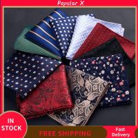 POPULAR X ดอกไม้ Paisley ซาติน เย็บปักถักร้อย Hankies ผ้าเช็ดหน้า ผ้าเช็ดหน้าผู้ชาย