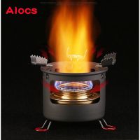 ALOCS B13/K04 Outdoor Camping Alcohol Burn Stove with Stand Folding Picnic Outdoor Stove Camping Cookware with Kettle