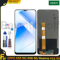 Beyondwolf จอแอลซีดีไอพีเอซต้นฉบับสำหรับ OPPO A55 5G A56 5G Realme V11 5G แผงหน้าจอสัมผัสจอแสดงผล LCD อะไหล่ชุดประกอบดิจิไทเซอร์