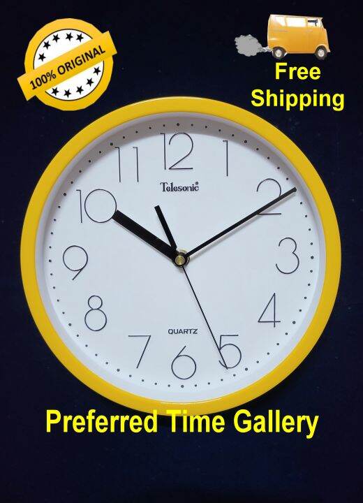 ORIGINAL Telesonic Wall Clock 8951 Yellow Case,Number Dial Lazada