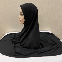 H306 Tudung ผ้าคลุมศีรษะอิสลามแบบธรรมดาขนาด XXL ฮีญาบมุสลิมพร้อมคางผ้าพันคอแบบดึง Amira คุณภาพสูง