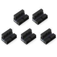 5Pcs USB 3.0 20Pin Male to Female Extension Adapter Angled 90 Degree for Motherboard Mainboard Connector Socket