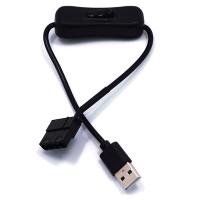 Sissi USB To 4Pin Molex ด้วยสวิทช์พัดลมคอมพิวเตอร์ส่วนบุคคลสายต่อสายอะแดปเตอร์