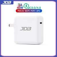 JDB USB PD Charger 45W Quick Charge 4.0 3.0ที่ชาร์จเร็วสำหรับ Nintendo Switch,แล็ปทอปแมคบุ๊ค Air/Pro, Huawei MateBook, iPhone 8/8 Plus/X/XS/XS Max/XR/11 Series,huawei P30/P30 Pro, Samsung S9/S9 +/S10/S10 +/หมายเหตุ10/10 +