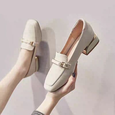 ﹉✹▦ British style small leather shoes for women 2023 new spring and autumn low-heeled shoes for women with thick heels and versatile slip-on loafers
