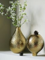 Plating Golden Ball Ceramic Vase Home Decoration Ornaments Crafts Flower Pot Art Vases Home Decoration Ornament Gift