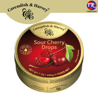 Cavendish &amp; Harvey SOUR CHERRY DROPS คาเวนดีส แอนด์ ฮาร์วี่ย์ ลูกอม รส เชอร์รี 200กรัม