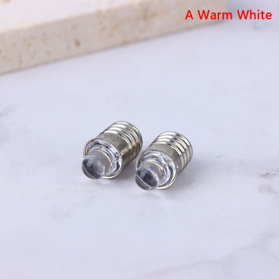 JIANG 2ชิ้นหลอดไฟ LED E10 DC 3V 6V หลอดไฟแสดงสถานะหลอดไฟเปลี่ยนหลอดไฟจักรยานโคมไฟอบอุ่นสีขาวขาวขาว