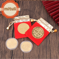 MITULI 3D เหรียญมังกรจักรราศีจีน พลาสติกทำจากพลาสติก ทองสีทอง เหรียญที่ระลึกมังกร โชคลาภที่ดี แบบสองด้าน เหรียญมังกรชุบทอง วันตรุษจีน