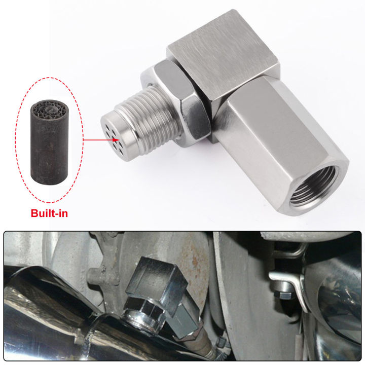 Motorpark Universal 90 Degree Design O2 Oxygen Sensor Adapter Extender Bung Extension Catalytic 2240