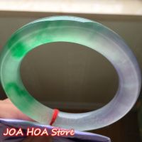 ∋✥❇ New Top Natural Myanmar Jade Ice Green Round Rod Bracele Tracelet Elegant Princess Jewelry Bangle Jewellery Lucky Hand Accessori