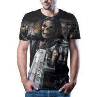 2023ใหม่ Hot Trend ชาย Skull เสื้อยืด Punk สไตล์ Skull Reaper 3D พิมพ์ชาย Hip Hop 3d พิมพ์ Skull Punisher เสื้อยืด Tops