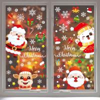 Christmas Decorations for Home Santa Claus Tree Elk Snowflake Decoration Window Stickers Happy New Year 2023 Decor 2022 Navidad