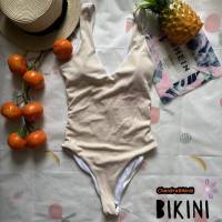 ? SHEIN BIKINI ชุดว่ายน้ำแฟชั่น ชุดว่ายน้ำสีครีม พร้อมส่งจากไทย CREAM SIZE S L #SHCRM0012