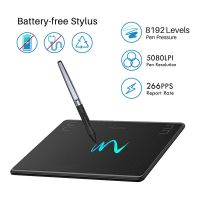 HUION Drawing Tablet HS64 6x4 Inches Graphic Painting Tools with Battery-Free Stylus pen for Phone Android MACOS Drawing  Sketching Tablets