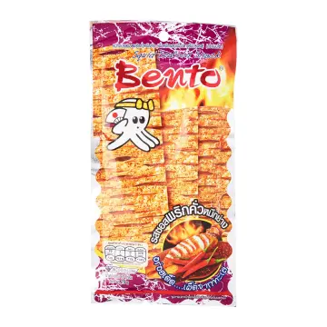 BENTO SEAFOOD SNACK 15 PACK X 24G SEASONED SQUID FLAVOR RED(5Pc)  ORANGE(5Pc) BLUE(5Pc) SWEET SPICY THAI FOOD