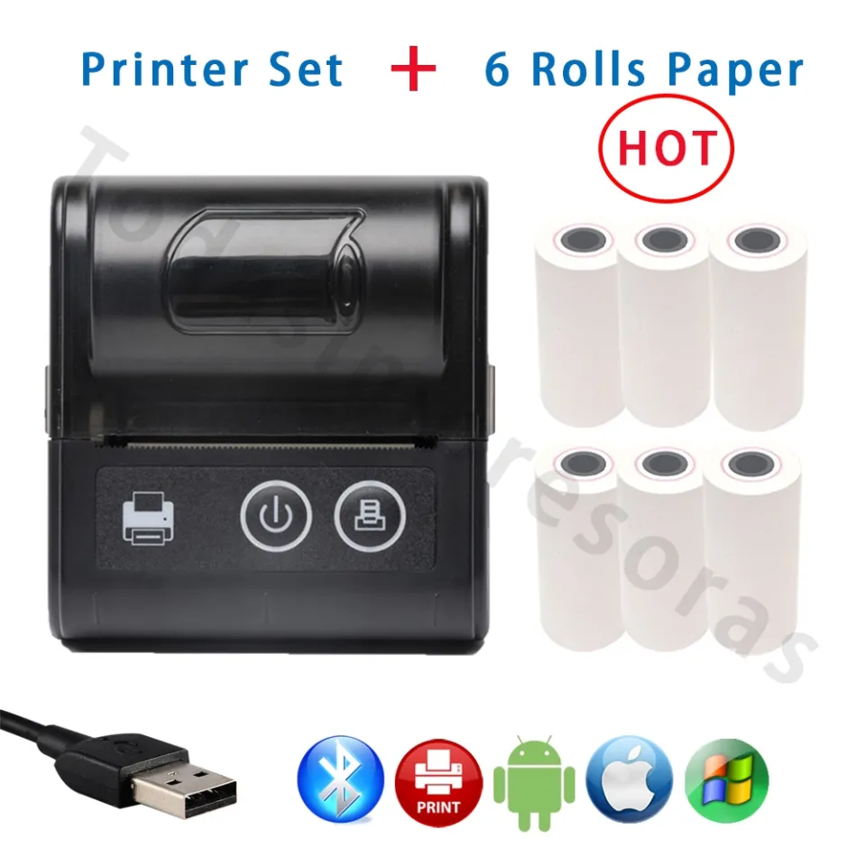 Mini imprimante Bluetooth 58mm Bluetooth 4.0 USB Receipt Printer pour iOS  Android