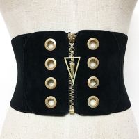 【CW】 Ultra Wide Corset Female Fashion Elastic Waist Stretch Belts Woman Waistband