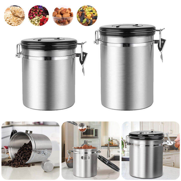 Coffee Canister Airtight Stainless Steel Storage Container Coffee Jar