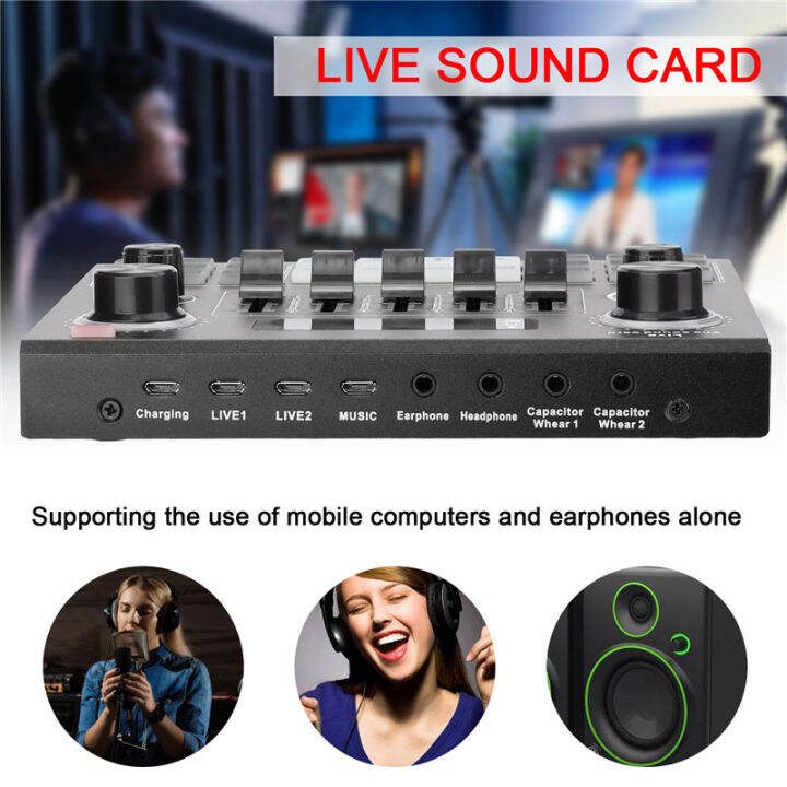 gax-v9-bm800-mixer-condenser-microphone-audio-sound-card-bt-live-broadcast-recording-usb-3-5mm-computer-pc-mobile-phone